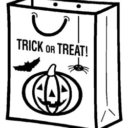 Splendid Trick Or Treat Coloring Pages Halloween Treating Print Bag Kids Book Treats Easy Sweets Spooky Girls