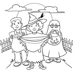 Champion Free Printable Trick Or Treat Coloring Pages Treating Wonder