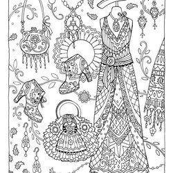 Brilliant Coloring Pages At Free Printable Plaid Book Adult Fanciful Chic Colouring Sheets Print Fashions