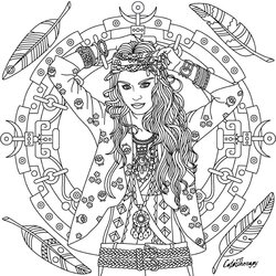 Coloring Pages At Free Printable Bohemian Adult Color Colouring Sheets Blank Fairy Pattern Template Choose