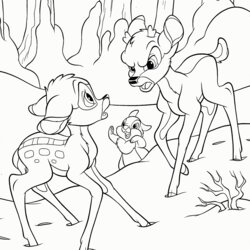 Walt Disney World Coloring Pages Free Home Bambi Characters Printable Book Deer Kids Template Color Templates