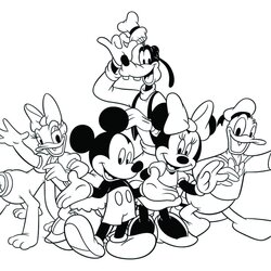 Legit Walt Disney World Coloring Pages At Free Download Mickey Mouse Friends Family Print Minnie Adult Book
