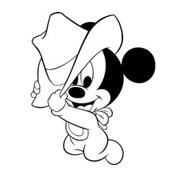 Perfect Free Disney Coloring Pages For Kids Baps Drawing Mouse Mickey Baby Cute Minnie Print Line Color