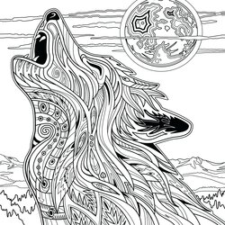 Superb Realistic Wolves Drawing At Free Download Wolf Coloring Pages