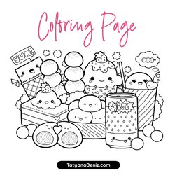 Cute Printable Coloring Pages Page Food Cover