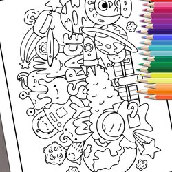 Terrific Printable Coloring Pages Book For Adults
