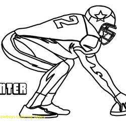 Super Dallas Cowboys Coloring Pages At Free Printable Football Player American Outline Center Color Ball
