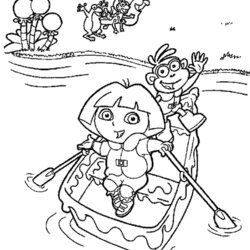 Out Of This World Printable Coloring Pages For Kids Dora Explorer Boat Row Drawing Fun Color Book Children