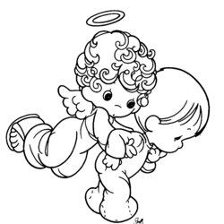 Children Coloring Pages Precious Moments Printable Angel Angels Boy Baby Drawing Print Christmas Color Kids