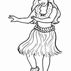 Matchless Free Person Coloring Page Download Pages Library Hula Girl