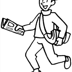 Admirable Coloring Pages People Peoples Others Free Paperboy Kids Printable Color Sheets Boy Paper Popular