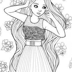 Wonderful People Coloring Pages At Free Download Kids Girl Hair Colouring Printable Drawing Person Sheets