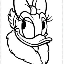 Peerless Daisy Duck Coloring Page Pages Head Donald Mickey Printable Mouse Minnie Outline Drawing Print Kids