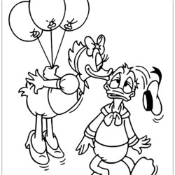 Perfect Donald Daisy Duck Coloring Pages Kissing
