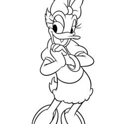 Wonderful Daisy Duck Coloring Pages Disney Color Mouse Mickey Donald Drawing Cartoon Minnie Printable