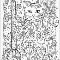 Sublime Cat Coloring Pages For Adult Realistic Adults Printable Hard Pretty Colouring Color Cats Sheets Kids
