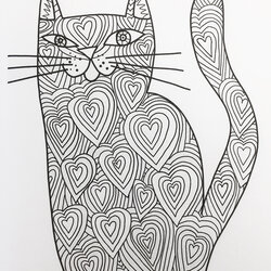 Smashing Of The Best Ideas For Cat Adult Coloring Book Home Inspiration And Kitty Page Blank