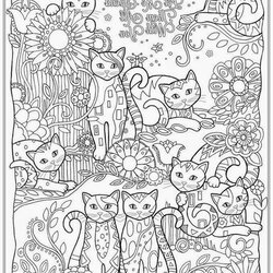 Superlative Cat Coloring Pages For Adult Realistic Printable Adults Cats Grown Colouring Sheets Animal Books