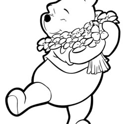 Very Good Winnie The Pooh Coloring Pages World Of Wonders Disney Printable Hugging Flowers Book