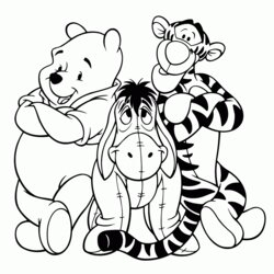 Magnificent And Pooh Coloring Page Home Winnie Pages Popular