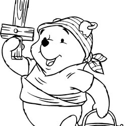 Smashing Pooh Halloween Coloring Pages Disney Winnie Printable Kids Sheets Color Sheet Characters Bear
