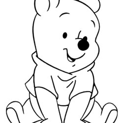 Terrific Disney Baby Pooh Coloring Pages Bear Drawing
