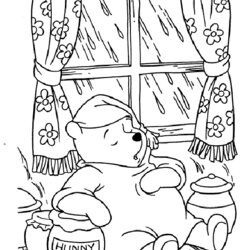 Winnie The Pooh Coloring Pages Learn To Bear Disney Kids Printable Sheets Book Friends Falling Asleep Print