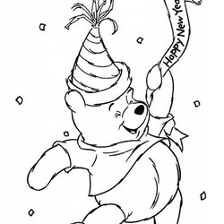 Matchless Winnie The Pooh Coloring Pages Learn To Printable Bear Year Kids Colouring Disney Happy Birthday