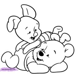 Superlative Disney Baby Pooh Coloring Pages Winnie Piglet Printable Book Bear Cute Drawing Sheets Hart