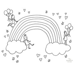 Magnificent Rainbow Coloring Page Darcy Miller Designs Template Web
