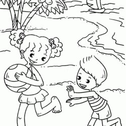 Fine Beach Coloring Pages Free Printable Home Seashore Popular