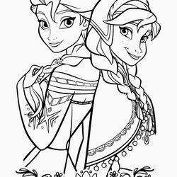 Wonderful Elsa And Anna Coloring Pages Home Frozen Color Popular