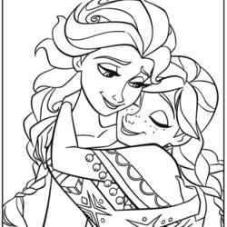 The Highest Standard Coloring Pages Anna And Elsa Frozen Drawing Crayola Hugging Zombies