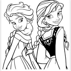 Swell Frozen Coloring Pages Anna Elsa