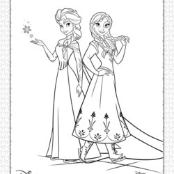 Magnificent Frozen Elsa And Anna Coloring Pages Olaf