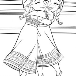 Champion Frozen Elsa And Anna Coloring Pages Hugs Com