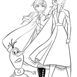 Cool Anna And Elsa Olaf Coloring Page Printable Pages Frozen Print Book
