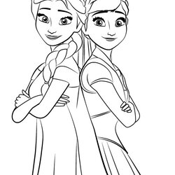 Superb How To Draw Frozen Elsa And Anna Coloring Pages Free Printable