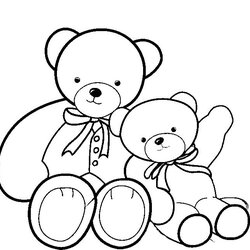 Teddy Bear Coloring Pages Free Printable Com Kids Bears Drawing Baby Cute Color Book Line Picnic Print Kid