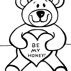 Superb Free Printable Teddy Bear Coloring Pages For Kids Bears Valentine Heart Valentines Colouring Print
