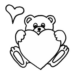Spiffing Free Coloring Pages Teddy Bear Home Heart Printable Valentine Outline Drawing Cute Bears Print Color