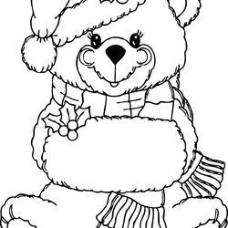 Smashing Free Printable Teddy Bear Coloring Pages For Kids Christmas Clip Colouring Outline Line Drawing