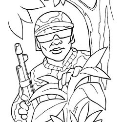 Worthy Free Printable Army Coloring Pages For Kids Soldier Drawing Saluting American