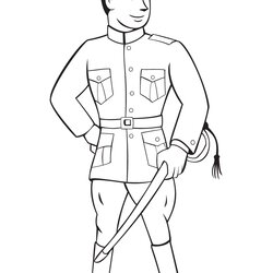 Marvelous Soldier Drawing At Free Download War Coloring Pages Soldiers Officer Anzac Printable Kids