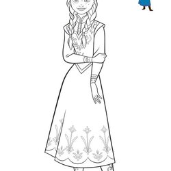 Frozen Anna Coloring Book Page Printable Pages Disney Para La Con Les