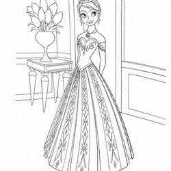 Anna From Frozen Coloring Pages Printable Com Colouring Girls Print