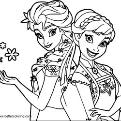 Sterling Frozen Elsa And Anna Coloring Pages Free Printable Kids Color Print Disney