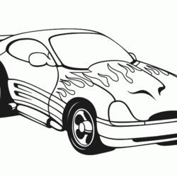Out Of This World Car With Spoiler Coloring Page Home Pages Race Print Popular