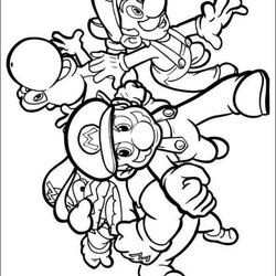 Excellent Coloring Page Super Mario Bros Pages Kids Sheets Book Brothers Cartoon Fun