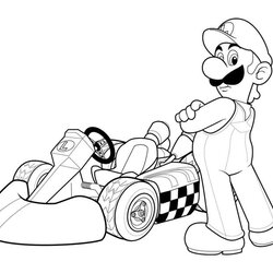 Great Super Mario Bros Coloring Pages Learn To Color Car Brothers